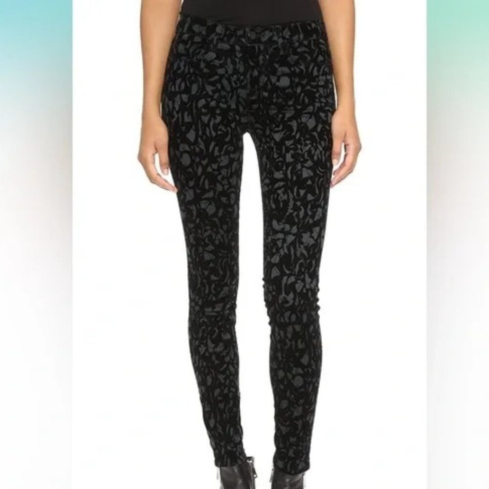 NWOT J Brand Velvet black and green pants, size 29 waist